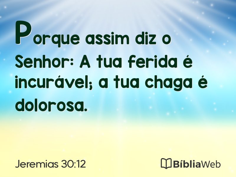 Jeremias 30:12 em imagem para compartilhar