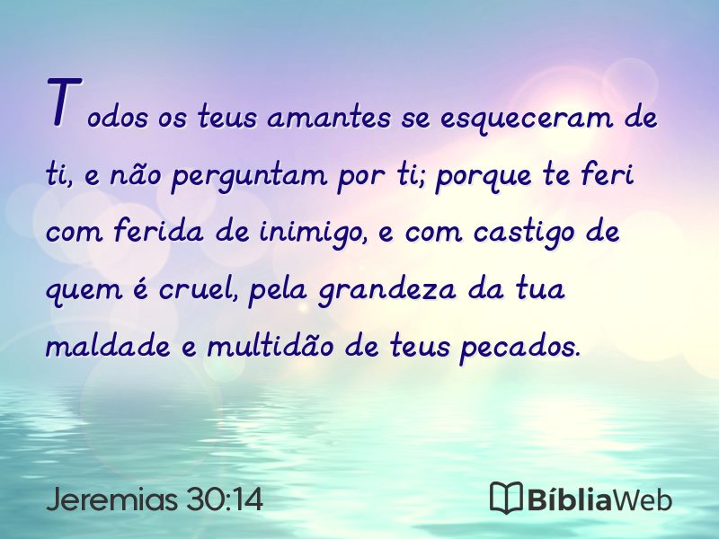 Jeremias 30:14 em imagem para compartilhar