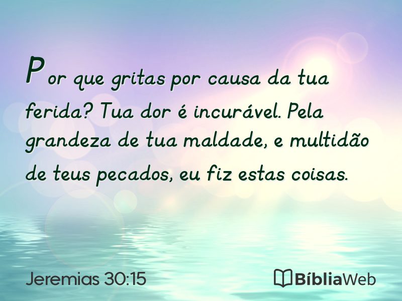 Jeremias 30:15 em imagem para compartilhar