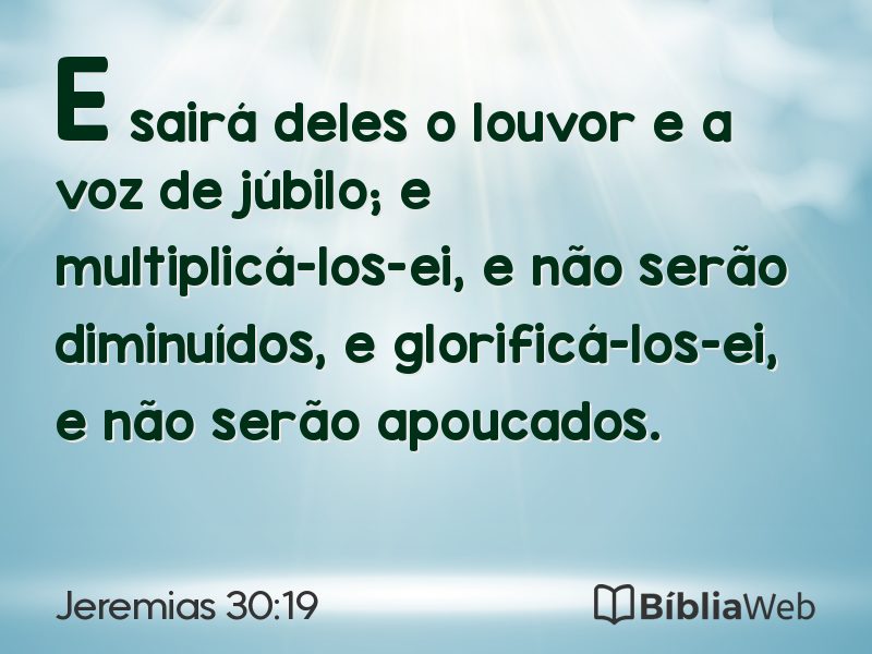 Jeremias 30:19 em imagem para compartilhar