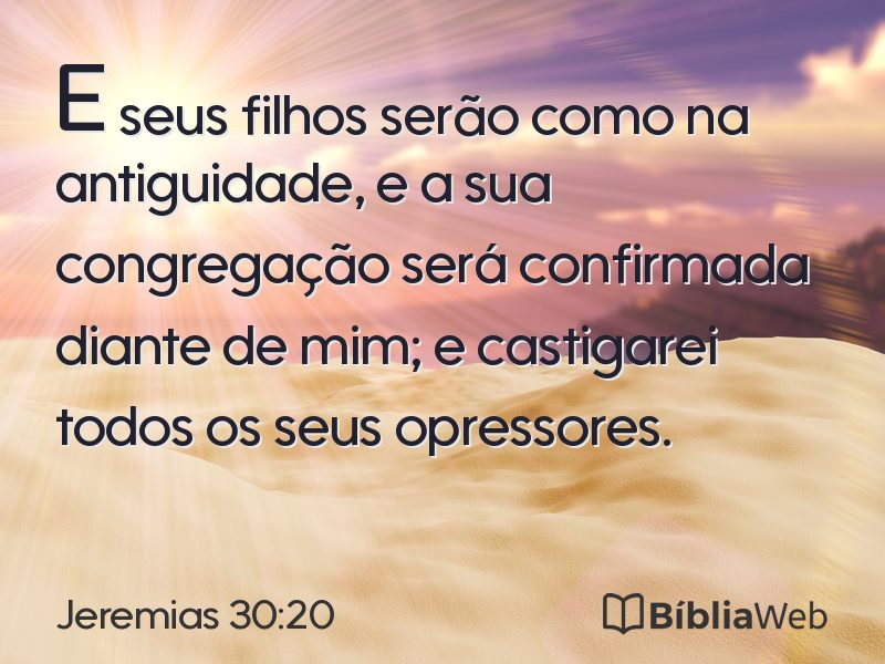 Jeremias 30:20 em imagem para compartilhar