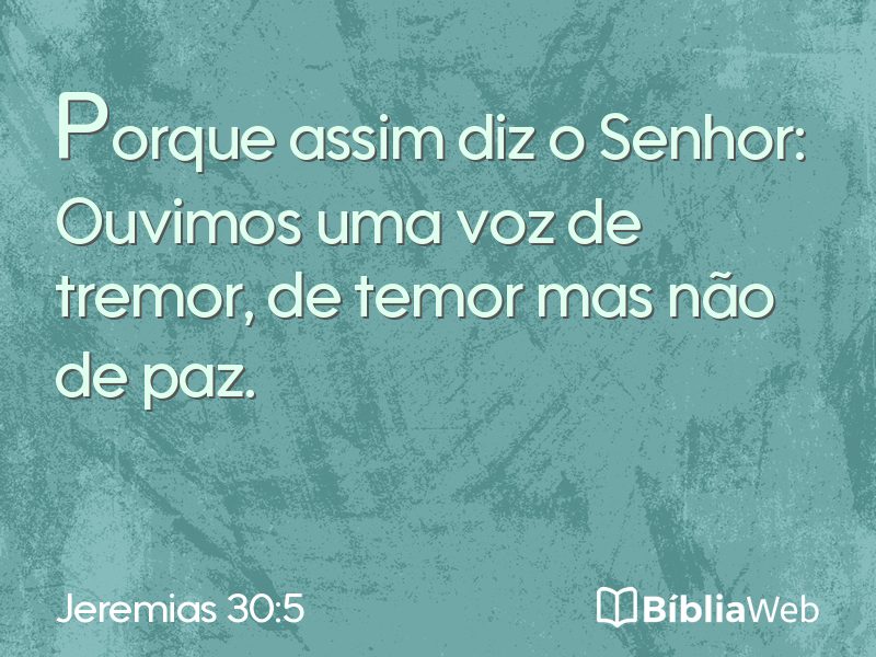 Jeremias 30:5 em imagem para compartilhar