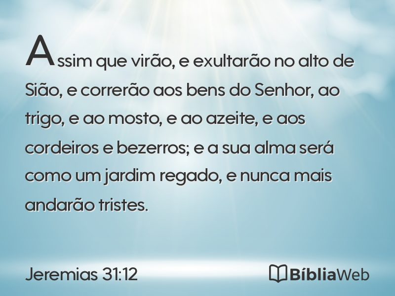 Jeremias 31:12 em imagem para compartilhar