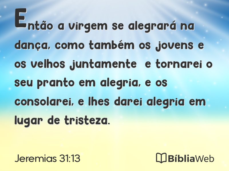 Jeremias 31:13 em imagem para compartilhar