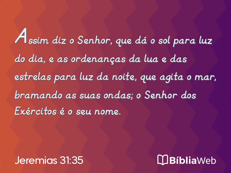 Jeremias 31:35 em imagem para compartilhar