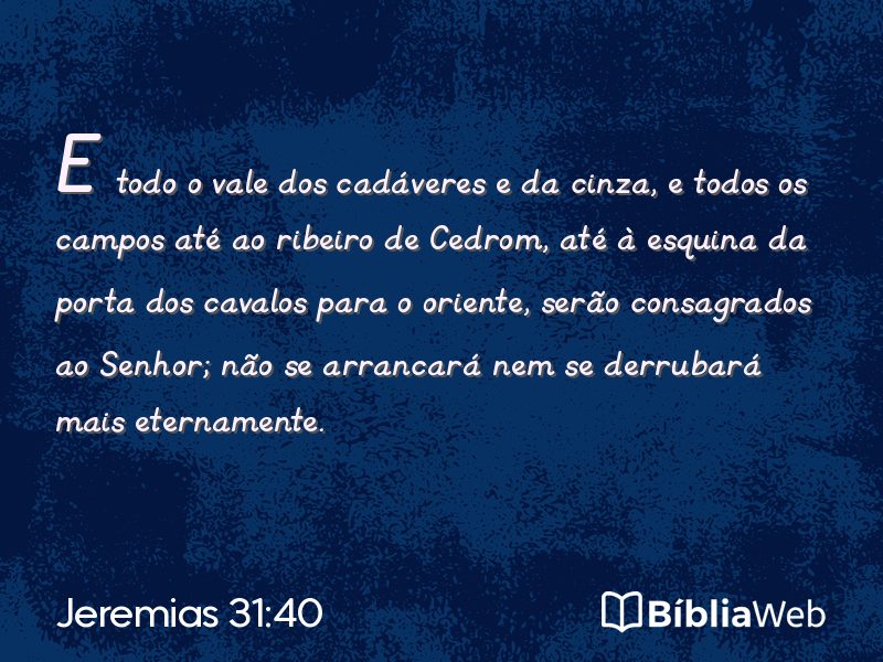 Jeremias 31:40 em imagem para compartilhar