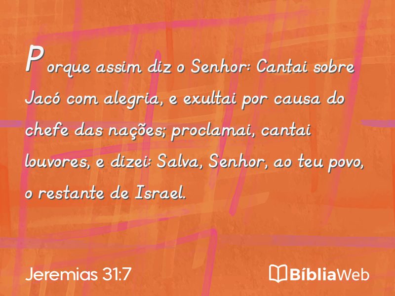 Jeremias 31:7 em imagem para compartilhar