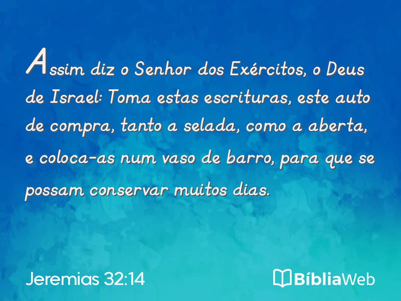 Jeremias 32:14 em imagem para compartilhar