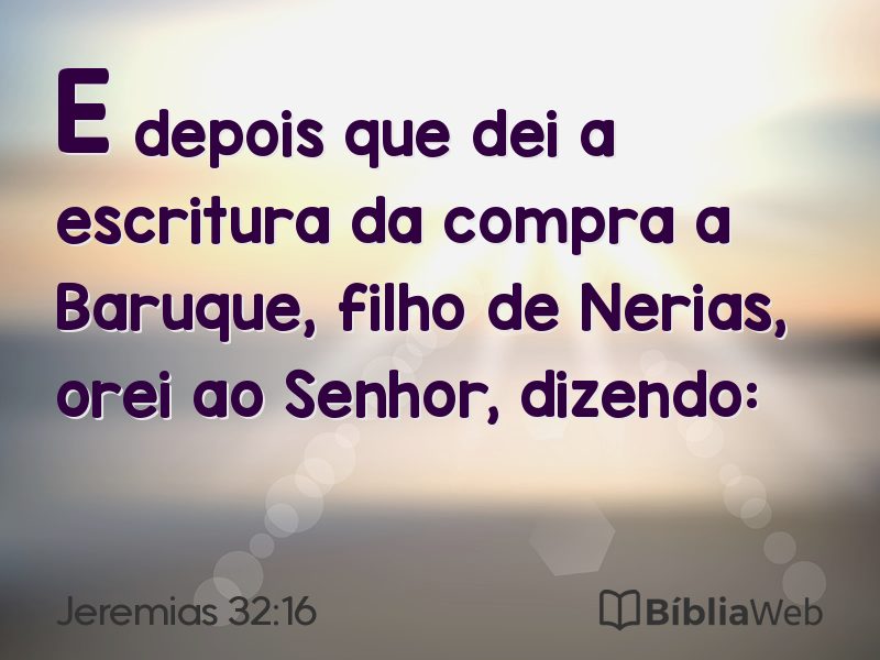 Jeremias 32:16 em imagem para compartilhar