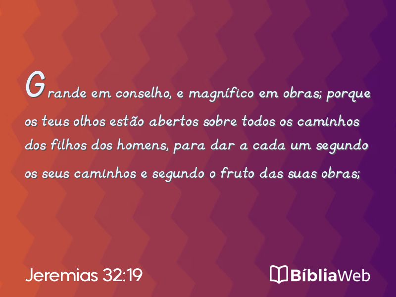 Jeremias 32:19 em imagem para compartilhar