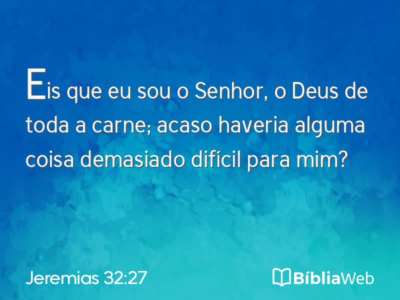 Jeremias 32:27 em imagem para compartilhar