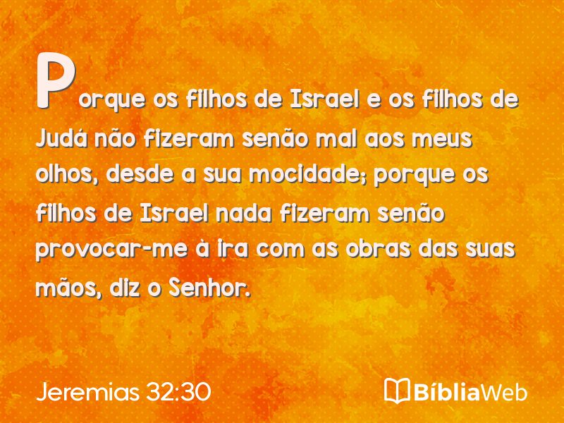 Jeremias 32:30 em imagem para compartilhar