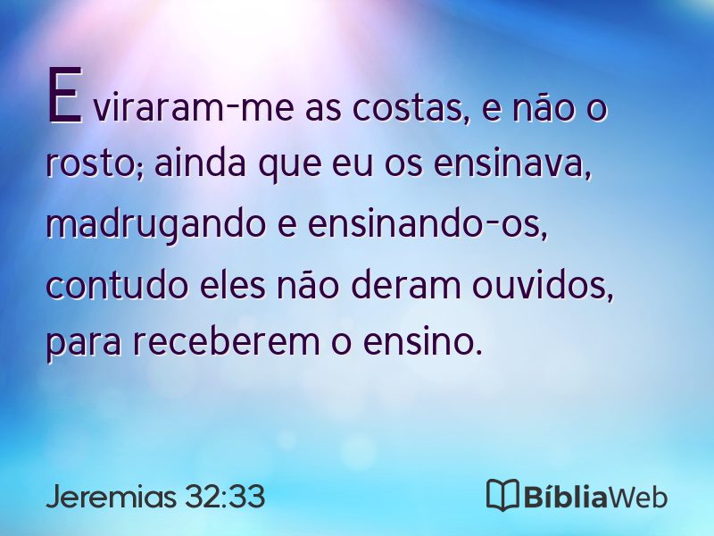 Jeremias 32:33 em imagem para compartilhar