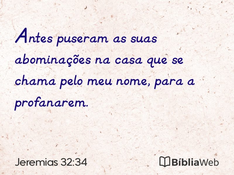Jeremias 32:34 em imagem para compartilhar