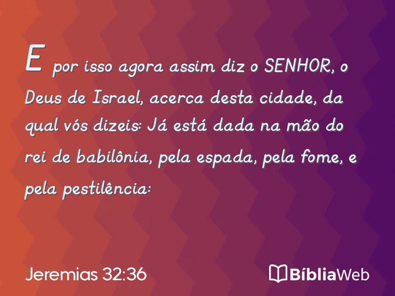 Jeremias 32:36 em imagem para compartilhar