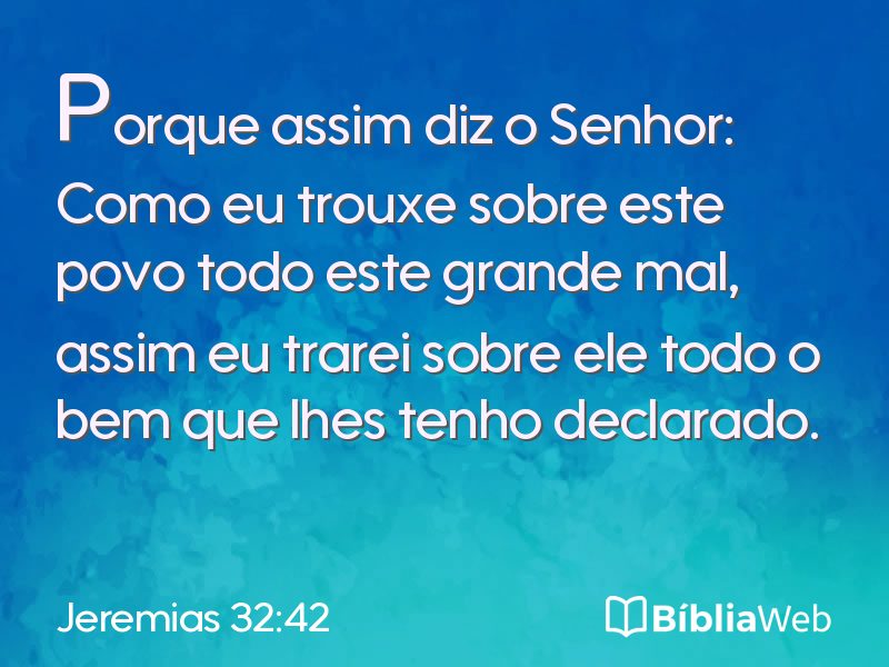 Jeremias 32:42 em imagem para compartilhar