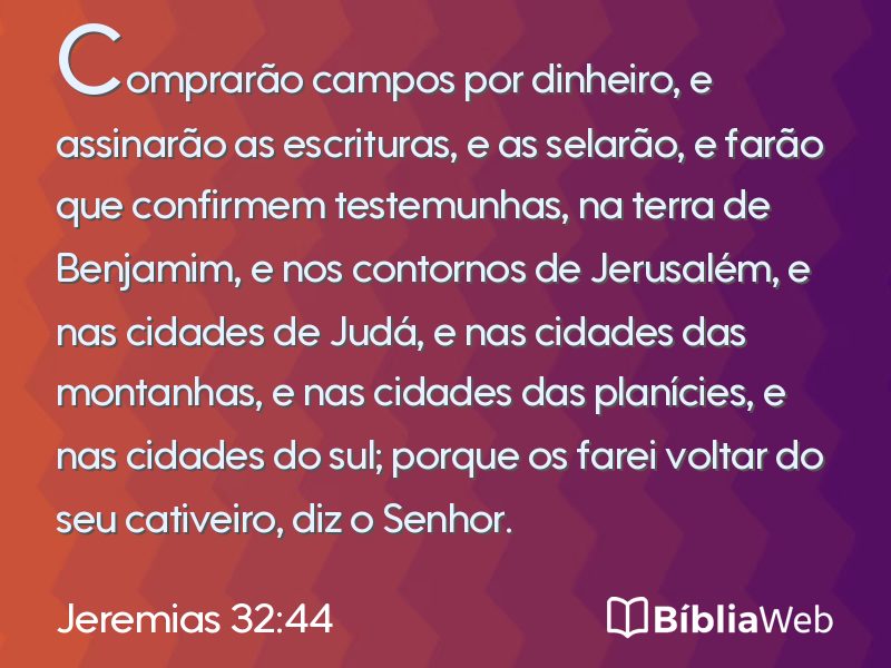 Jeremias 32:44 em imagem para compartilhar