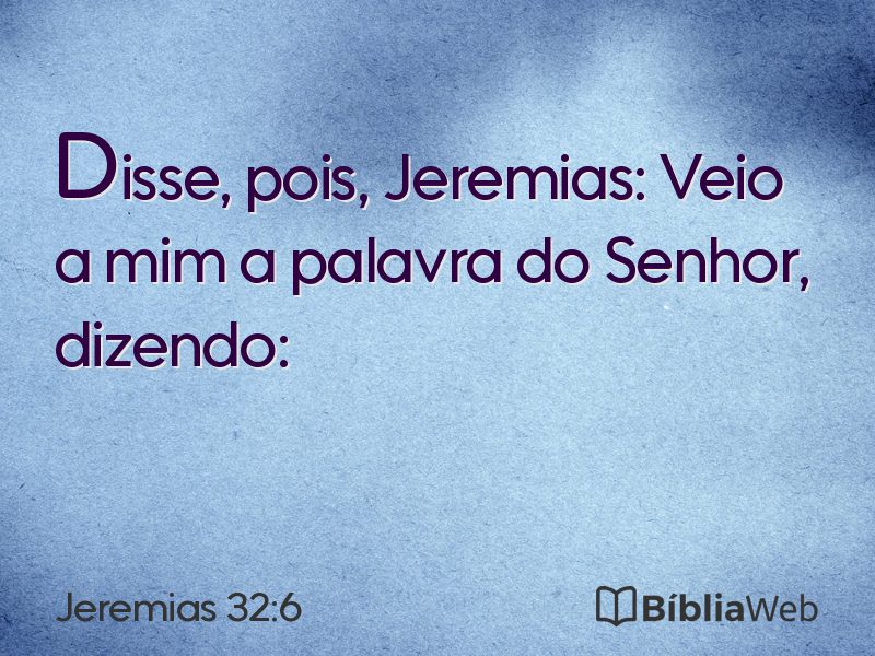Jeremias 32:6 em imagem para compartilhar