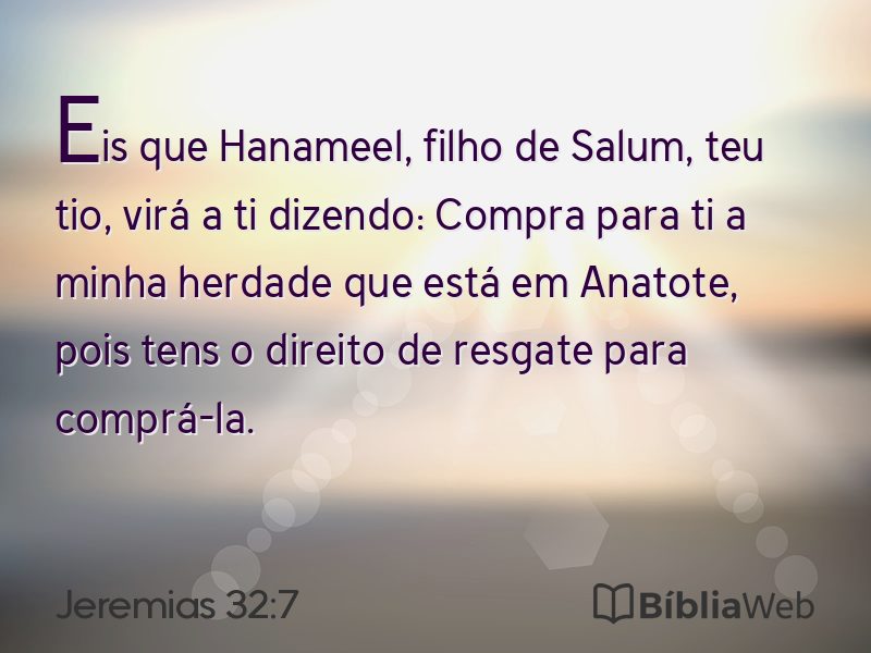 Jeremias 32:7 em imagem para compartilhar