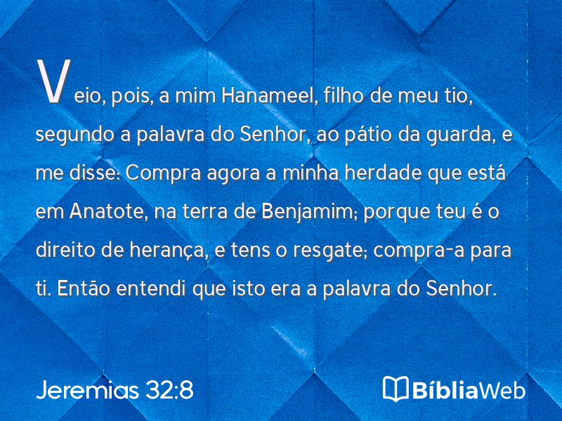 Jeremias 32:8 em imagem para compartilhar