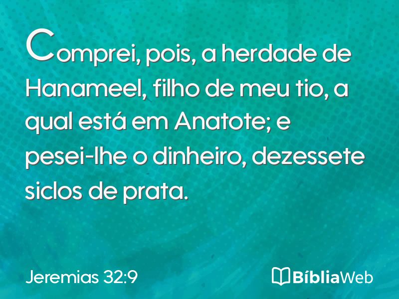 Jeremias 32:9 em imagem para compartilhar