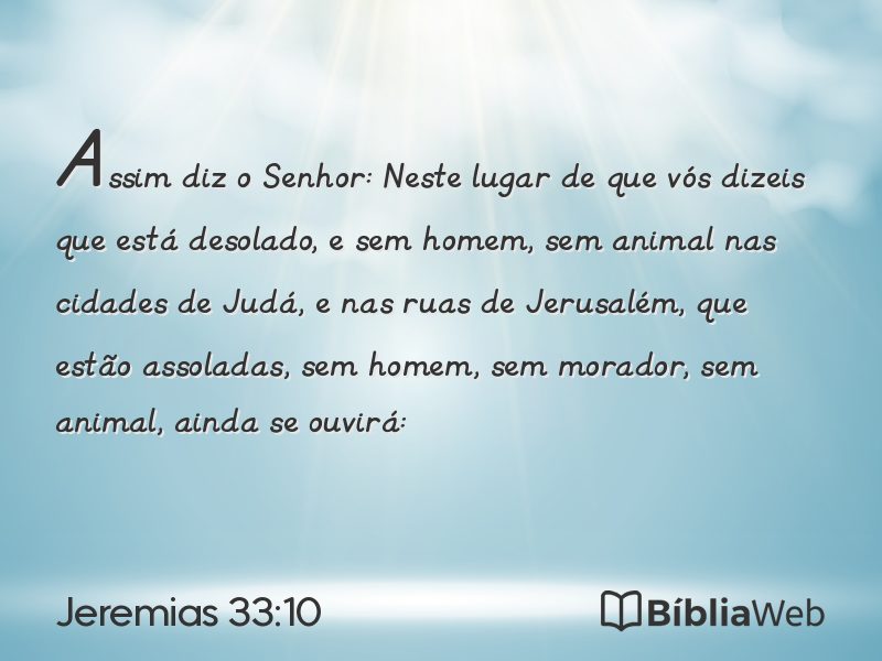 Jeremias 33:10 em imagem para compartilhar