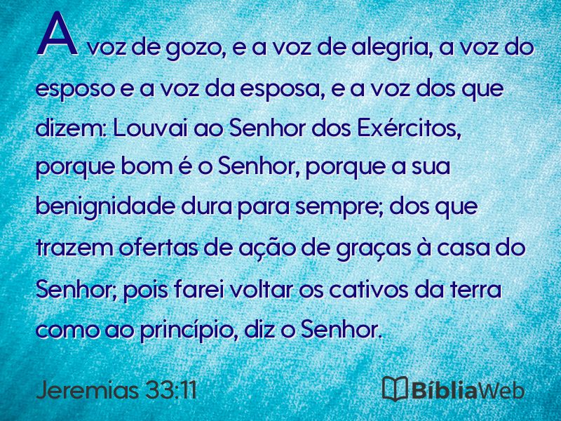 Jeremias 33:11 em imagem para compartilhar