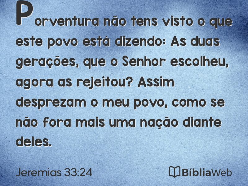 Jeremias 33:24 em imagem para compartilhar