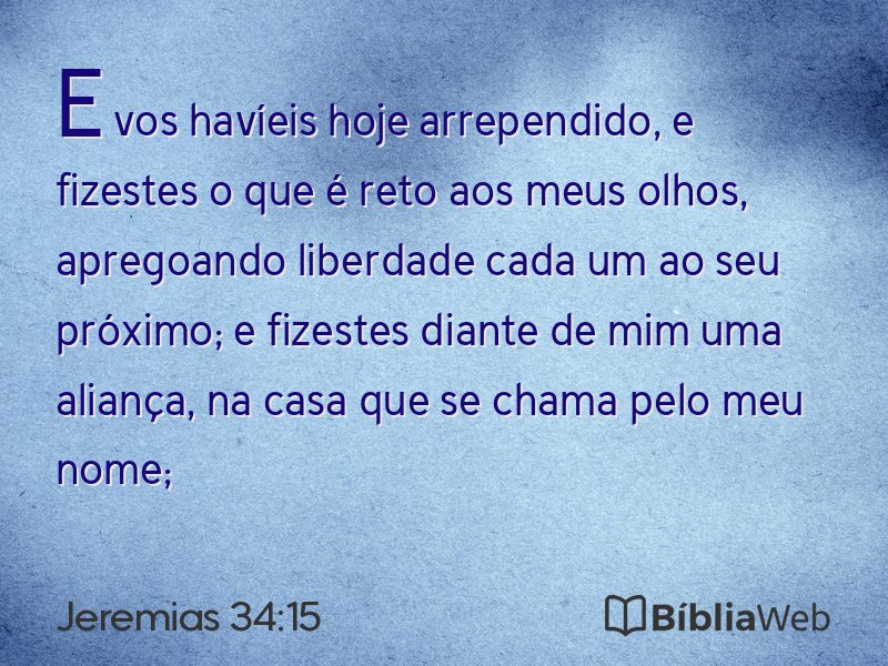 Jeremias 34:15 em imagem para compartilhar