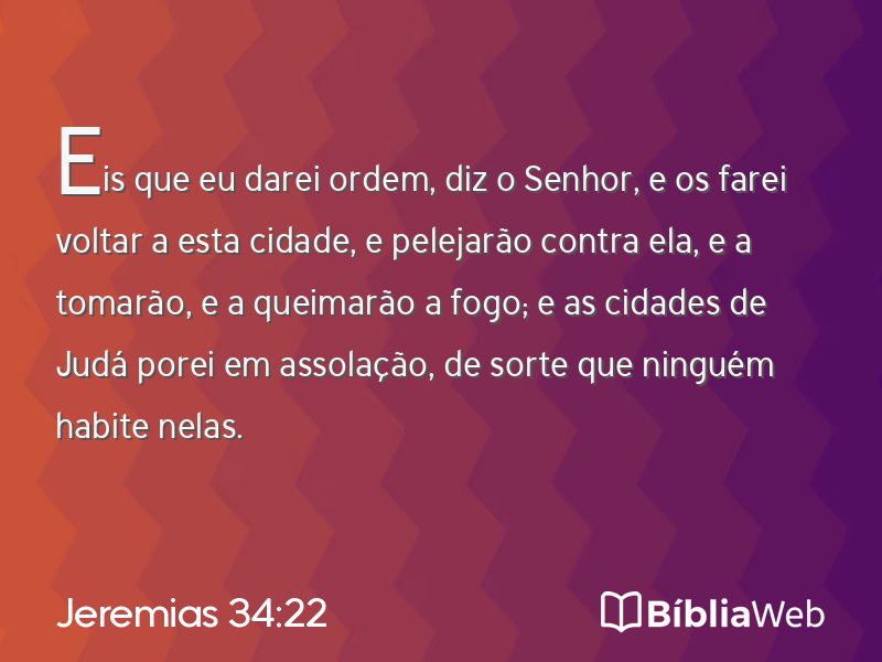 Jeremias 34:22 em imagem para compartilhar