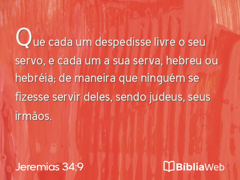 Jeremias 34:9 em imagem para compartilhar