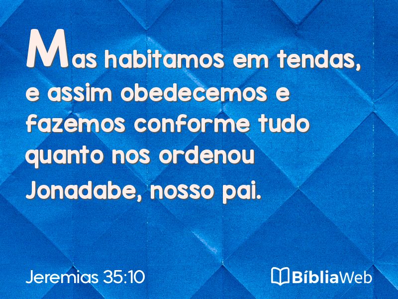 Jeremias 35:10 em imagem para compartilhar