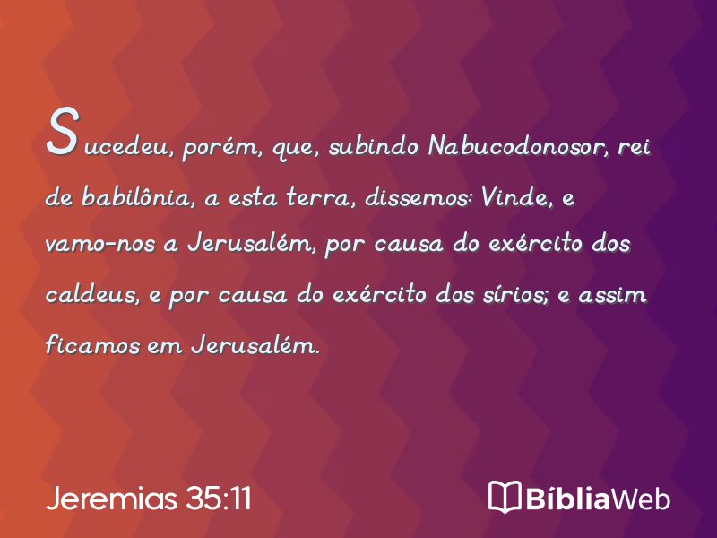 Jeremias 35:11 em imagem para compartilhar