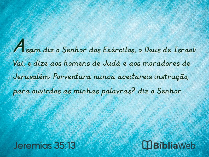 Jeremias 35:13 em imagem para compartilhar