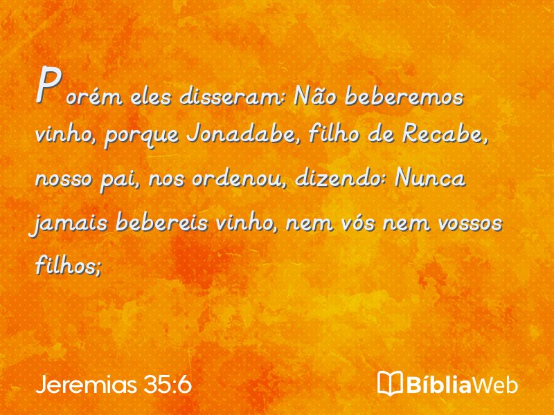 Jeremias 35:6 em imagem para compartilhar