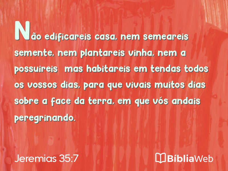 Jeremias 35:7 em imagem para compartilhar