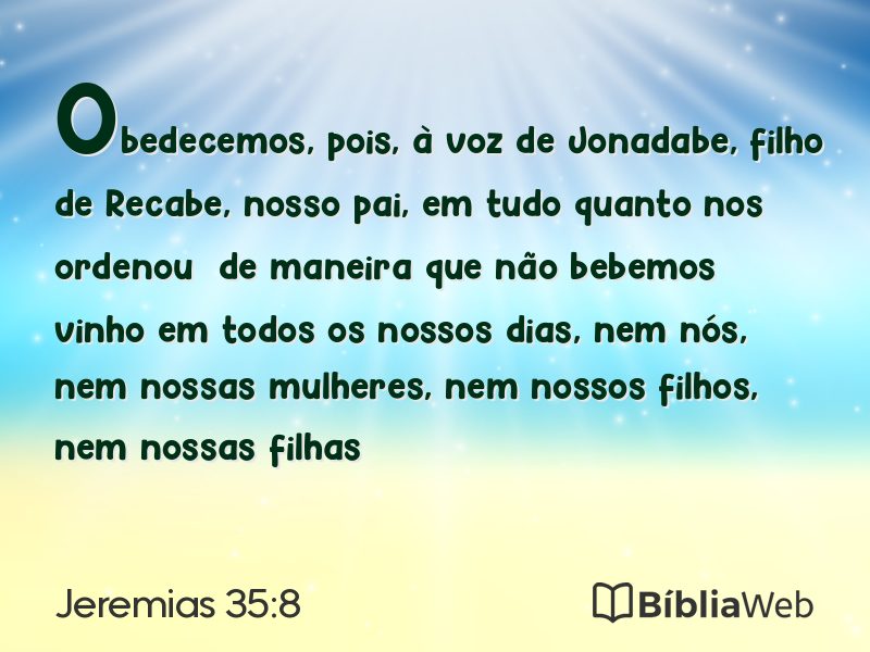 Jeremias 35:8 em imagem para compartilhar