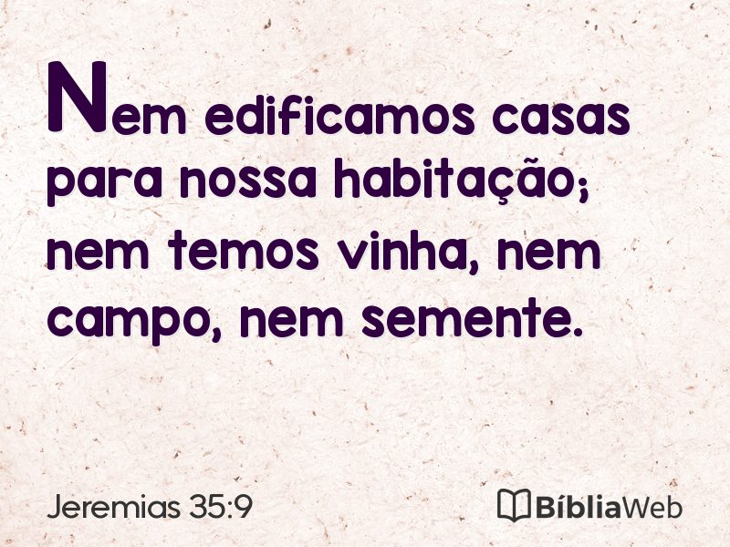 Jeremias 35:9 em imagem para compartilhar