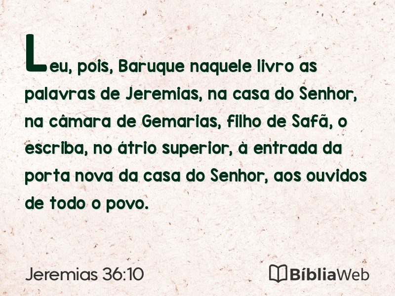 Jeremias 36:10 em imagem para compartilhar