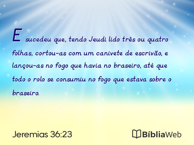 Jeremias 36:23 em imagem para compartilhar