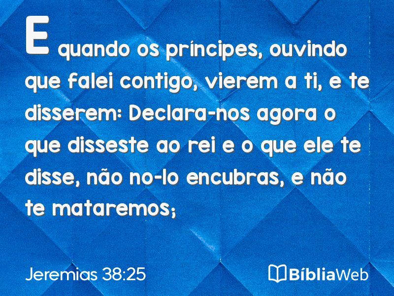 Jeremias 38:25 em imagem para compartilhar