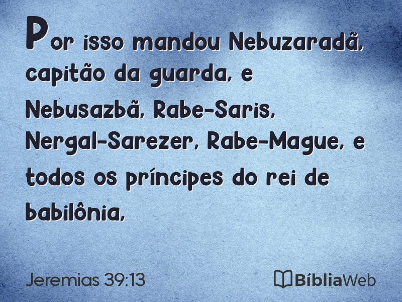 Jeremias 39:13 em imagem para compartilhar