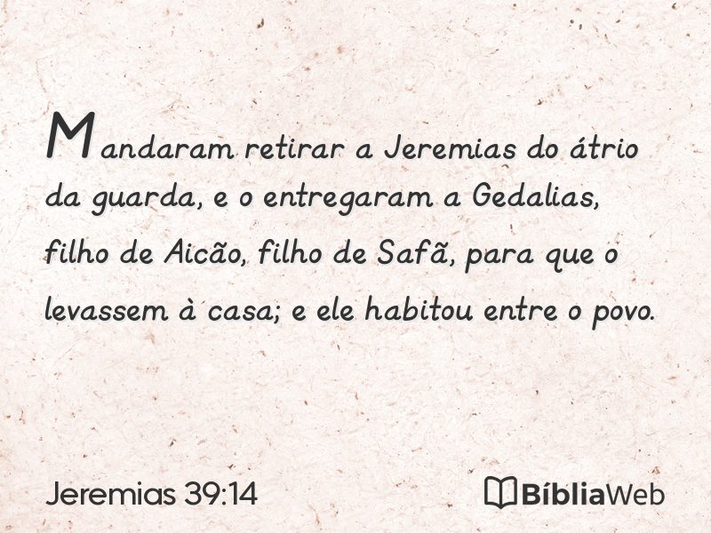 Jeremias 39:14 em imagem para compartilhar