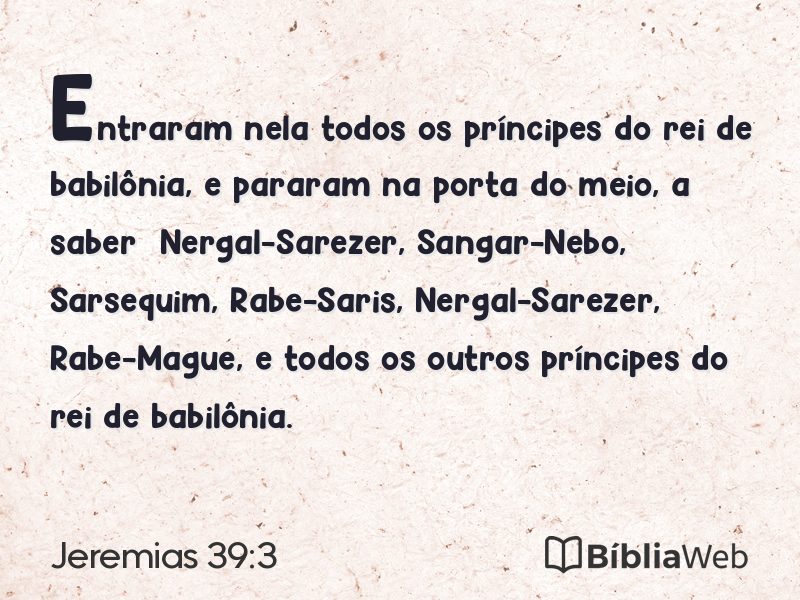Jeremias 39:3 em imagem para compartilhar