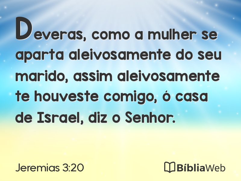 Jeremias 3:20 em imagem para compartilhar