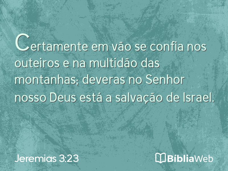 Jeremias 3:23 em imagem para compartilhar