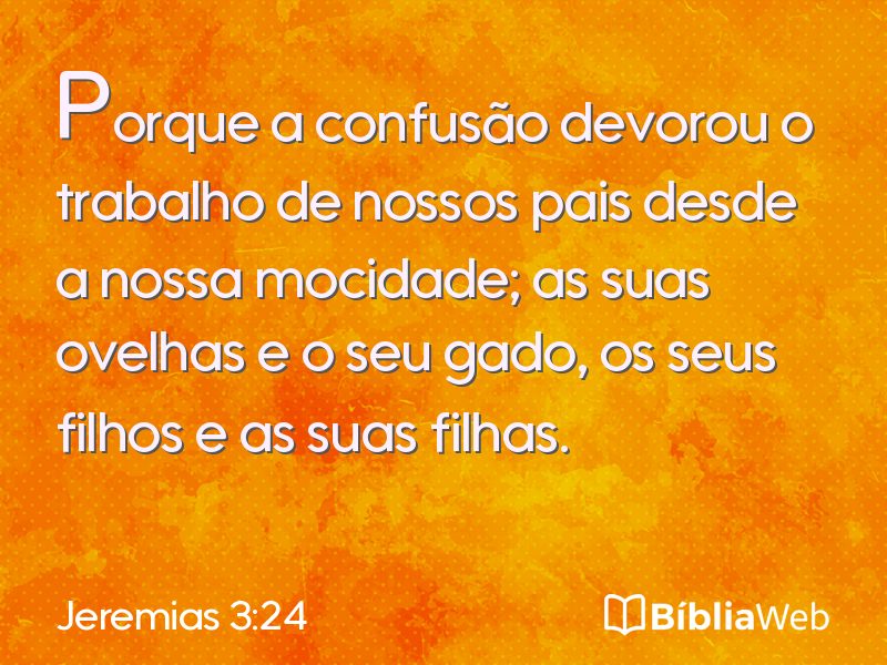 Jeremias 3:24 em imagem para compartilhar