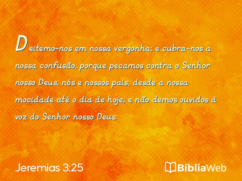 Jeremias 3:25 em imagem para compartilhar