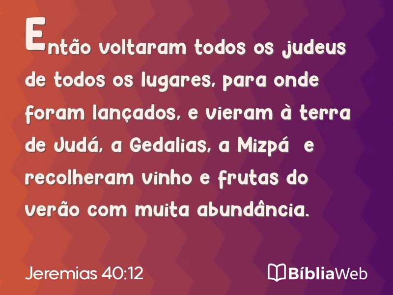 Jeremias 40:12 em imagem para compartilhar