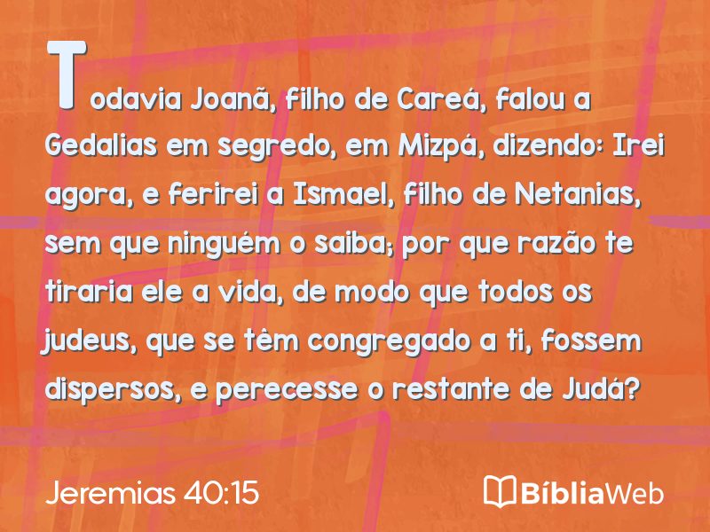 Jeremias 40:15 em imagem para compartilhar